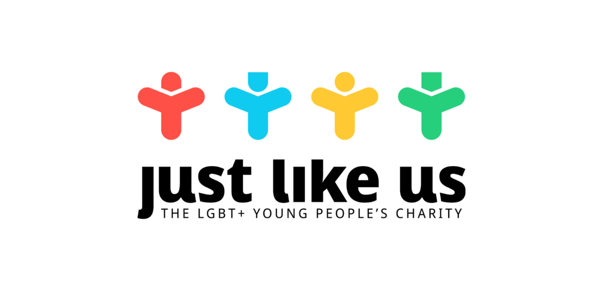 The logo for Just Like Us, the LGBT+ young people's charity