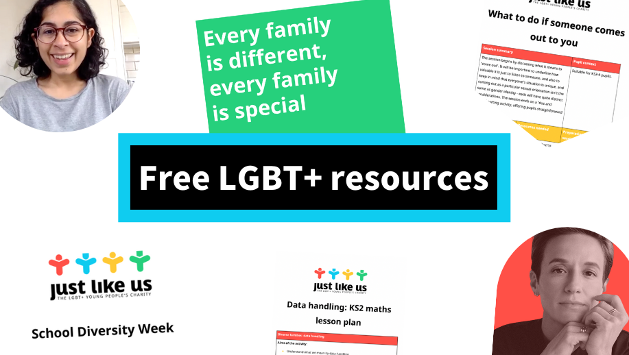 Free LGBT+ resources platform launched by Just Like Us so schools can celebrate School Diversity Week
