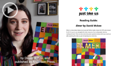 Elmer, by David McKee, is the focus of Just Like Us’ new free educational resources for School Diversity Week