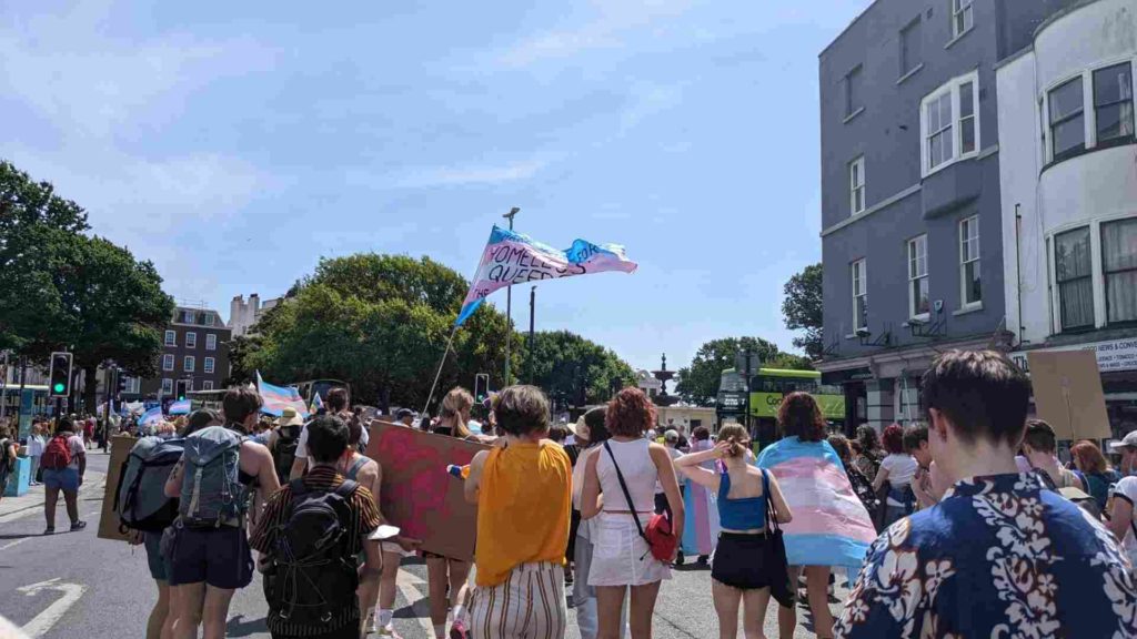 Brighton Trans Pride march at the start