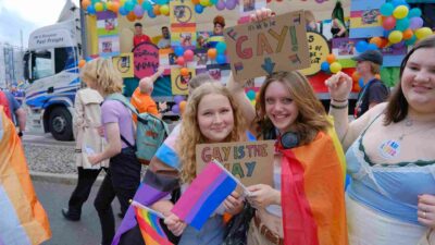 School pupils march with Just Like Us at Birmingham Pride